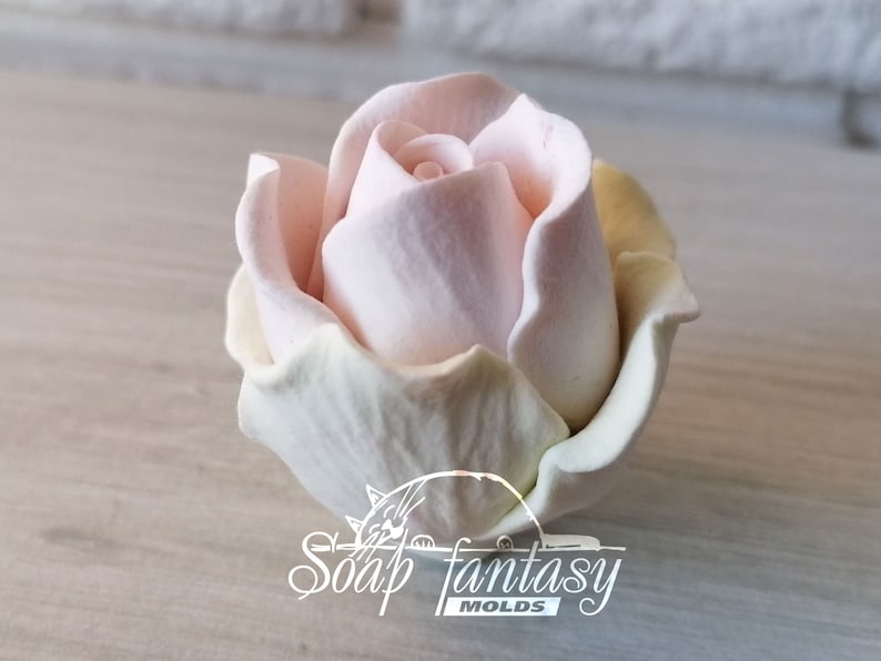 Half-blooming rose bud "Estelle" Silicone Mold for Soap making, Candle making - Custom craft supplies