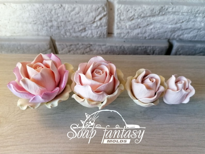 Custom silicone mold Medium rose "Estelle" for Soap making, Candle making, Craft & Hobby
