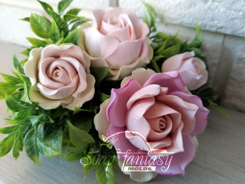 Custom silicone mold Medium rose "Estelle" for Soap making, Candle making, Craft & Hobby