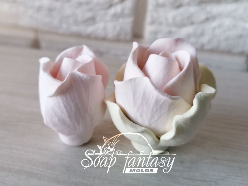 Rose bud "Estelle" custom silicone Soap mold, Candle mold for DIY & Crafts