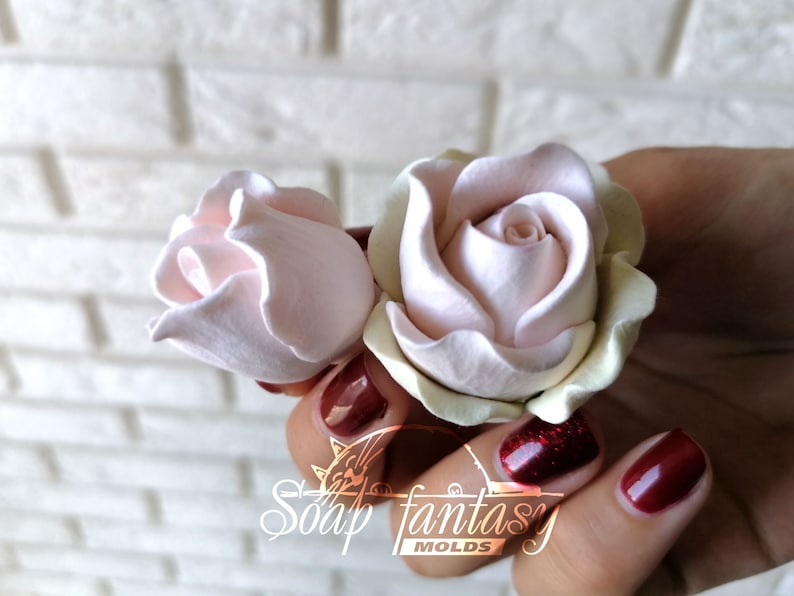 Rose bud "Estelle" custom silicone Soap mold, Candle mold for DIY & Crafts