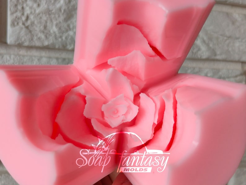Rose "Lux" custom silicone Soap Mold, Candle Mold for DIY & Crafts