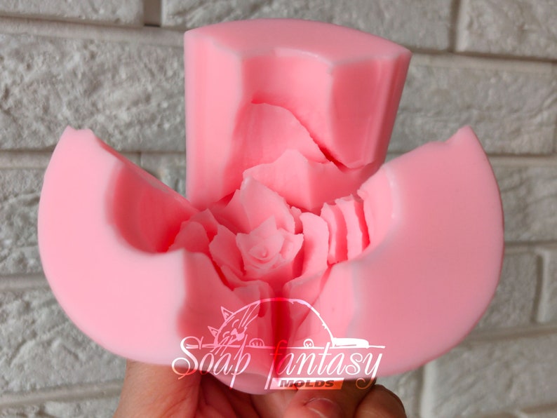Rose "Lux" custom silicone Soap Mold, Candle Mold for DIY & Crafts