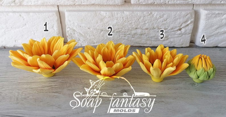 Custom silicone mold Sunny Sunflowers 1-2 - Soap Molds, Candle Molds for DIY & Crafts