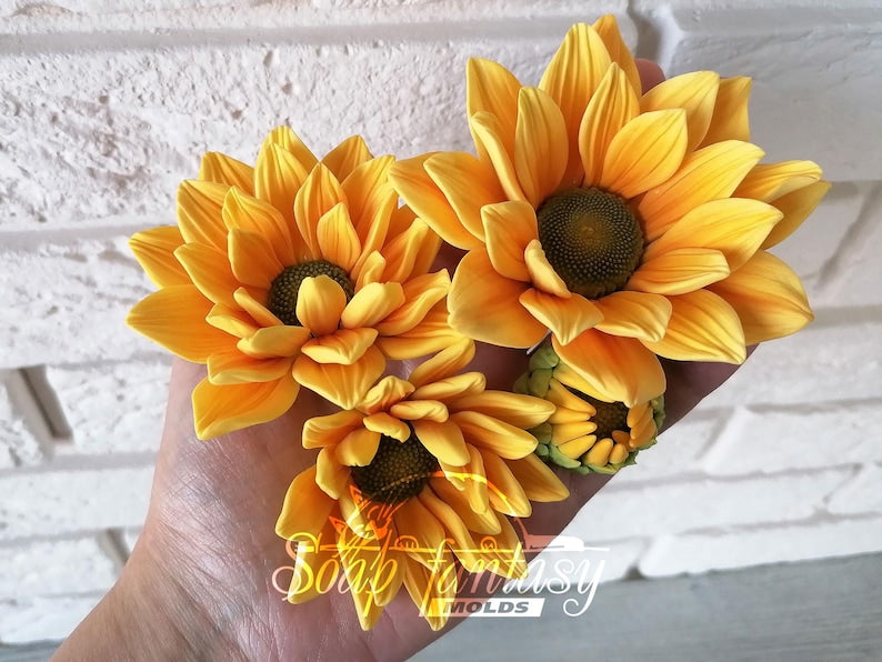 Custom silicone mold Sunny Sunflowers 1-2 - Soap Molds, Candle Molds for DIY & Crafts