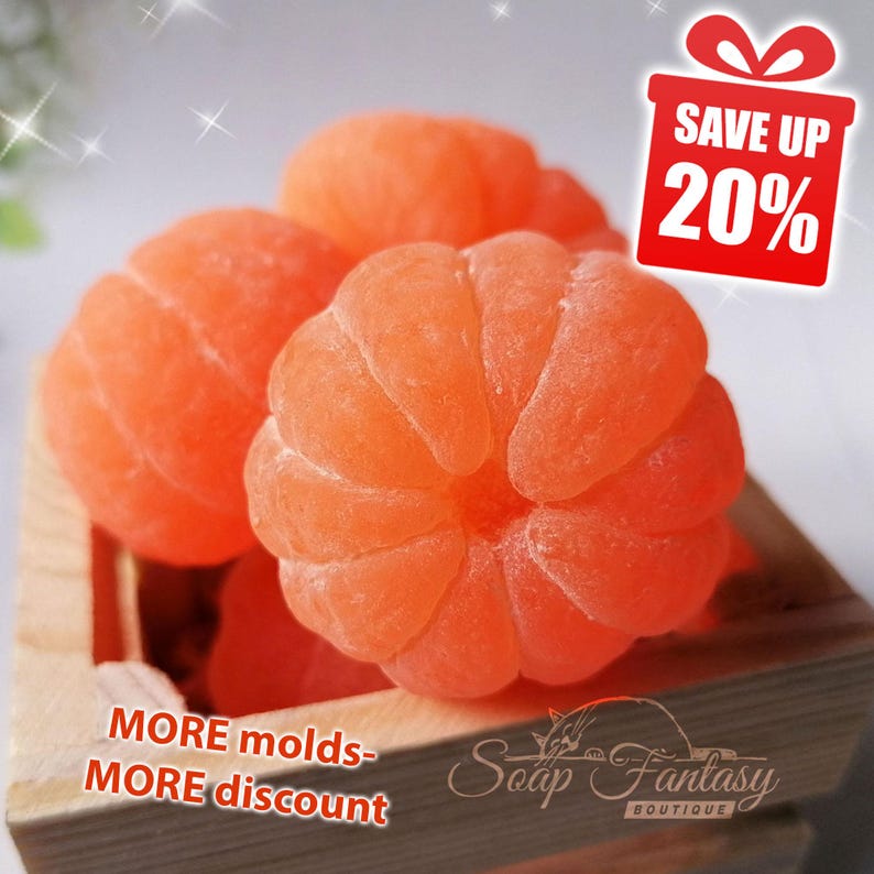 Tangerine (peeled) Silicone Soap Mold - for soap making, candle making, Craft & Hobby