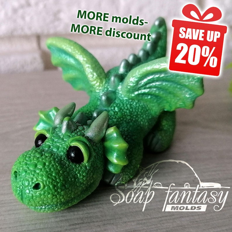Emerald dragon Silicone mold for Soap making, Candle making, Craft & Hobby