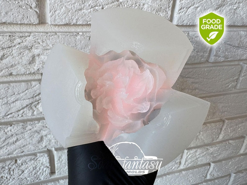 Peony Silicone Mold for Marshmallow Flowers, Edible Flowers, Food Grade Mold, Zephyr Mold, Peony Flower Mold "Luxurious"