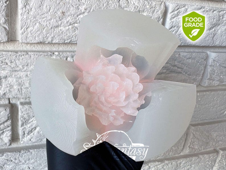 Peony Silicone Mold for Marshmallow Flowers, Edible Flowers, Food Grade Mold, Zephyr Mold, Peony Flower Mold "Luxurious"