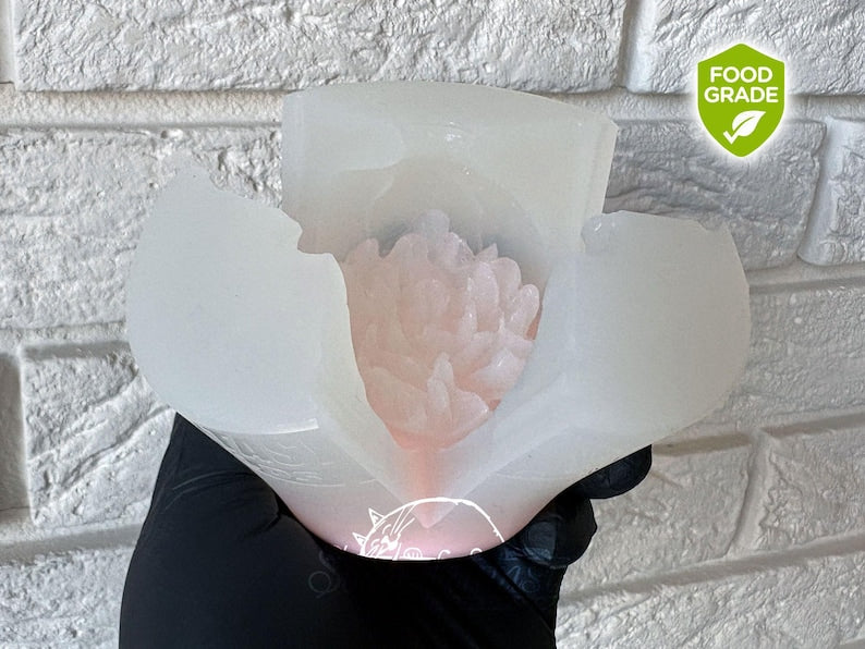 Peony Silicone Mold for Marshmallow Flowers, Edible Flowers, Food Grade Mold, Zephyr Mold, Peony Flower Mold "Luxurious"