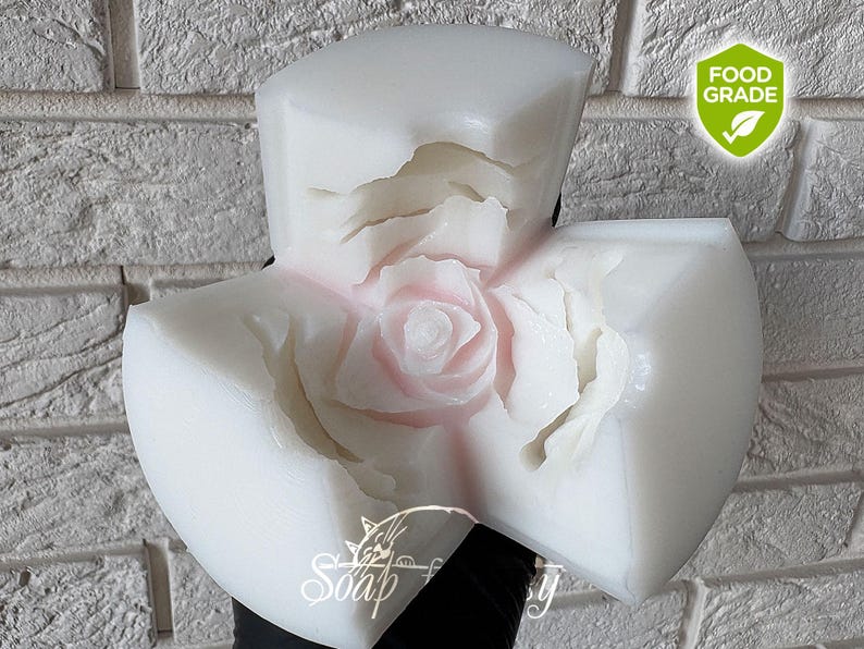 Food Grade Silicone Mold for Marshmallow Rose "Lady in red", Large Flower Mold