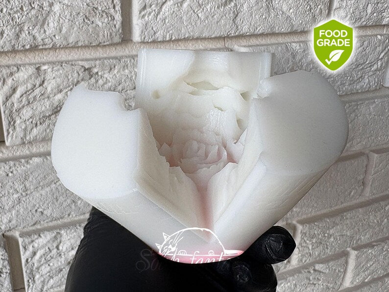 Food Grade Silicone Mold for Marshmallow Rose "Lady in red", Large Flower Mold