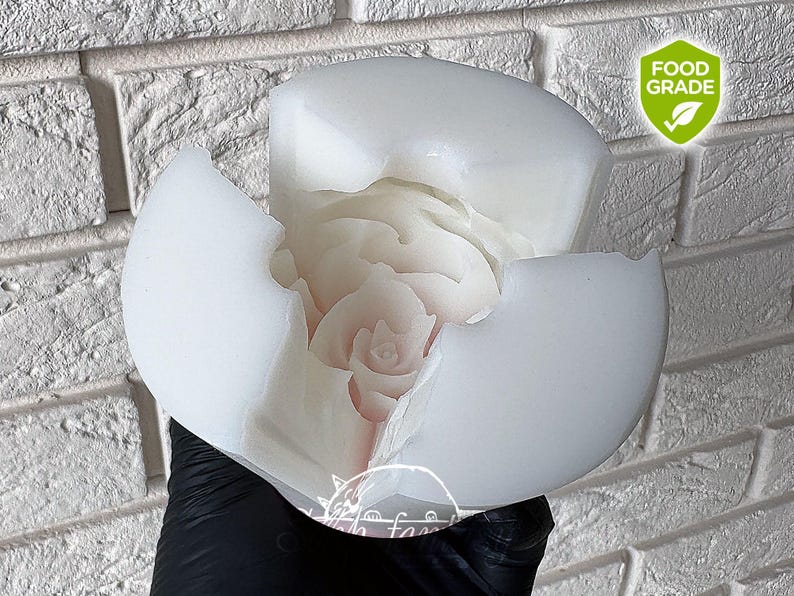 Large Rose Silicone Mold «Estelle» for Marshmallow Flowers, Marshmallow Rose Mold, Food Grade Mold