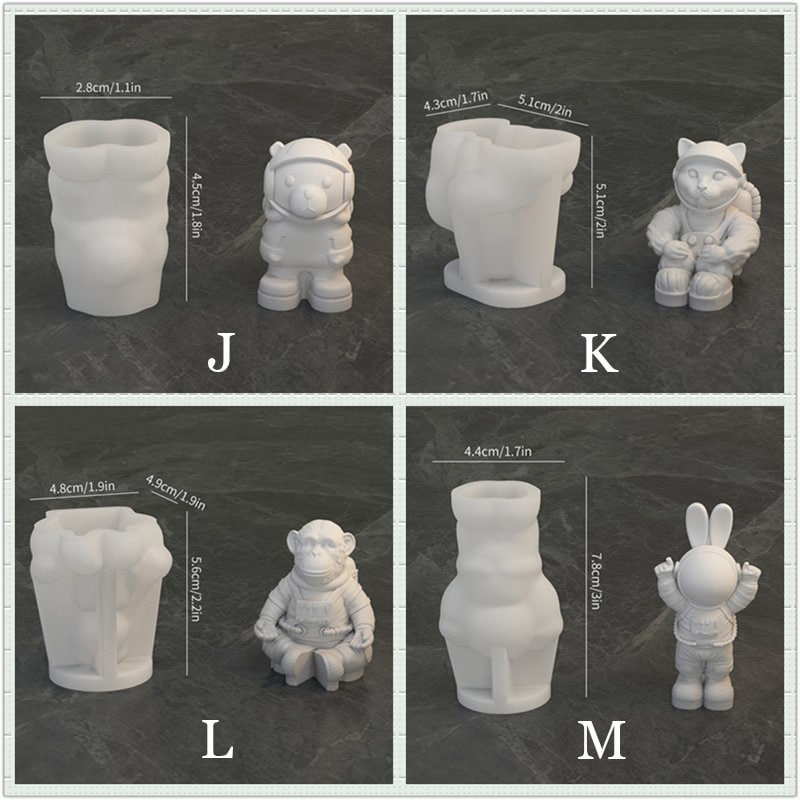 Astronaut Animal Silicone Mold-Cute Astronaut Keychain Resin Mold-Space Rocket Mold-Concrete Planet Moon Mold-DIY Micro Landscape Decor Mold