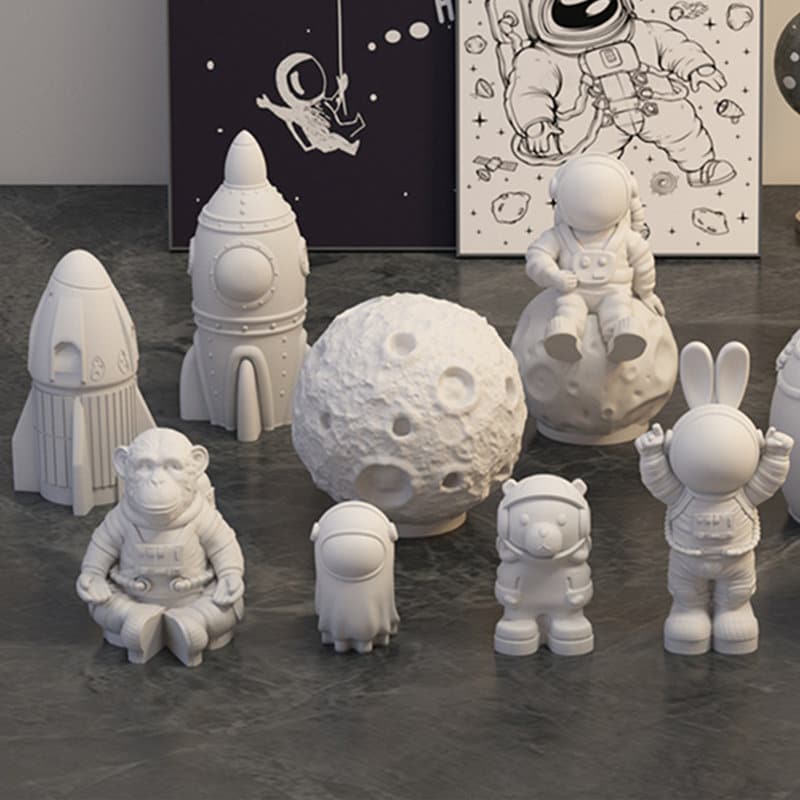 Astronaut Animal Silicone Mold-Cute Astronaut Keychain Resin Mold-Space Rocket Mold-Concrete Planet Moon Mold-DIY Micro Landscape Decor Mold