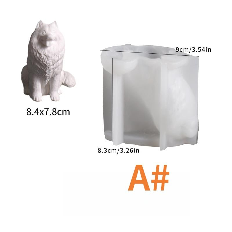 3D dog candle silicone mold-Golden Retriever/Samoyed plaster concrete ornament mold-Scented candle mold-Fragrance stone mold-Chocolate Mold