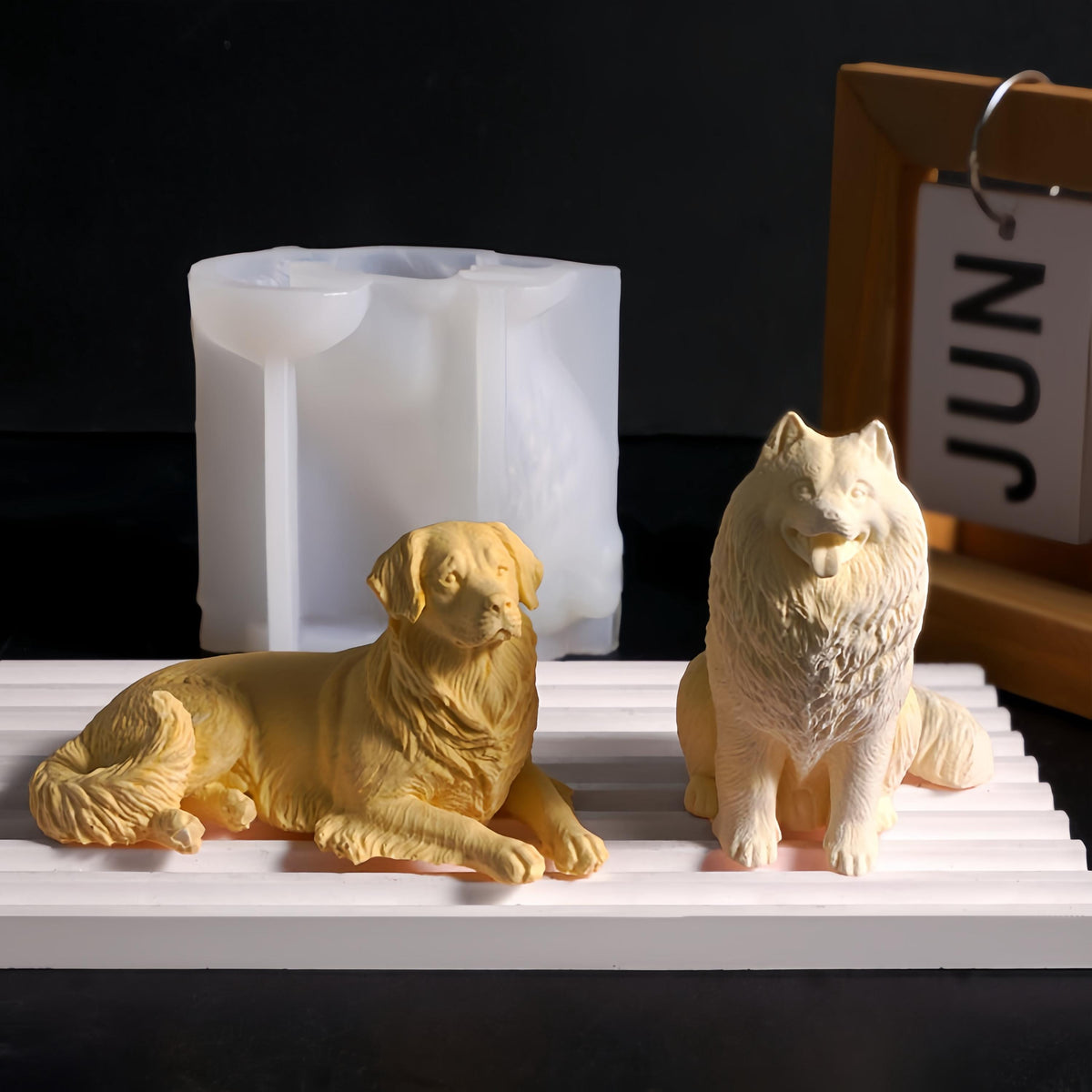 3D dog candle silicone mold-Golden Retriever/Samoyed plaster concrete ornament mold-Scented candle mold-Fragrance stone mold-Chocolate Mold