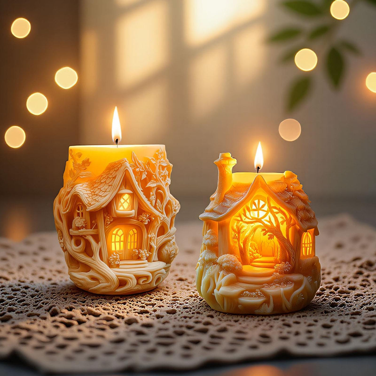 Fairytale house candle silicone mold-forest cabin candle mold-Christmas candle mold-fragrance plaster mold-DIY Cabin ornaments concrete mold