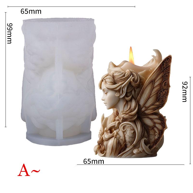 3D Fantasy Fairy Candle Silicone Mold-Butterfly Fairy Candle Mold-Angel Girl Candle Mold-Christmas Candle Decor Mold-Soy Wax Candle Mold