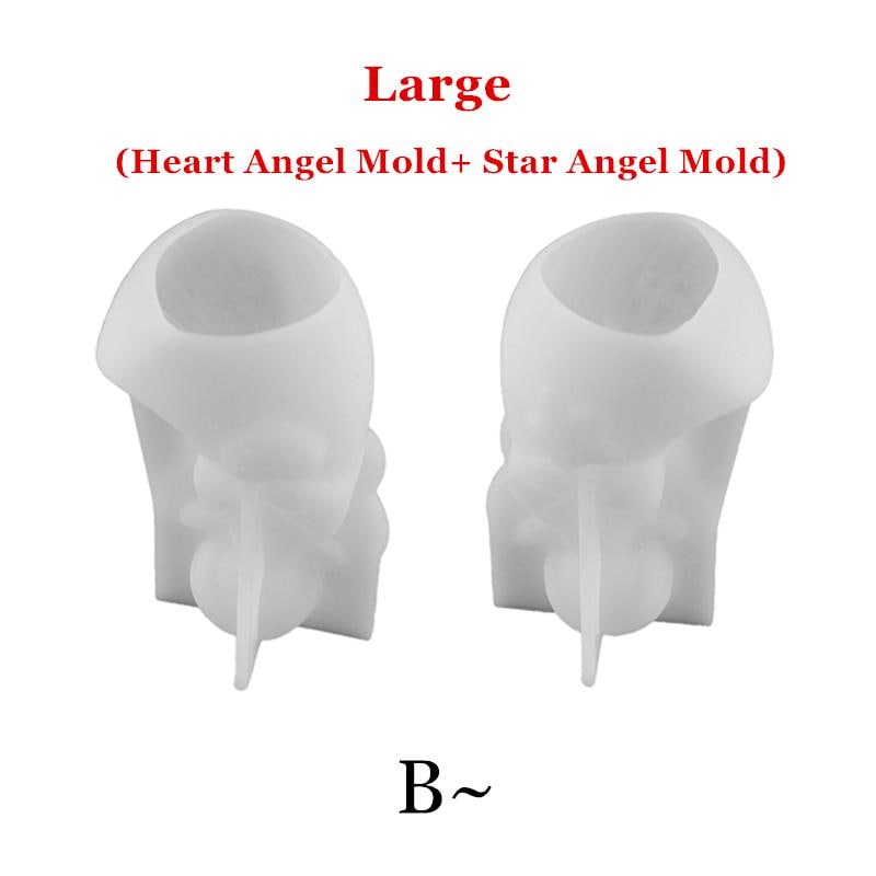 Christmas Angel Silicone Mold-Heart Star Angel Resin Mold-Fairy Girl Keychain Mold-Concrete Cement Angel Mold-Jesmonite Plaster Art Mold