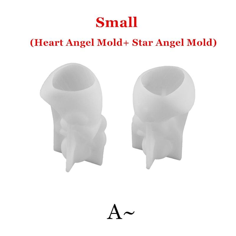 Christmas Angel Silicone Mold-Heart Star Angel Resin Mold-Fairy Girl Keychain Mold-Concrete Cement Angel Mold-Jesmonite Plaster Art Mold