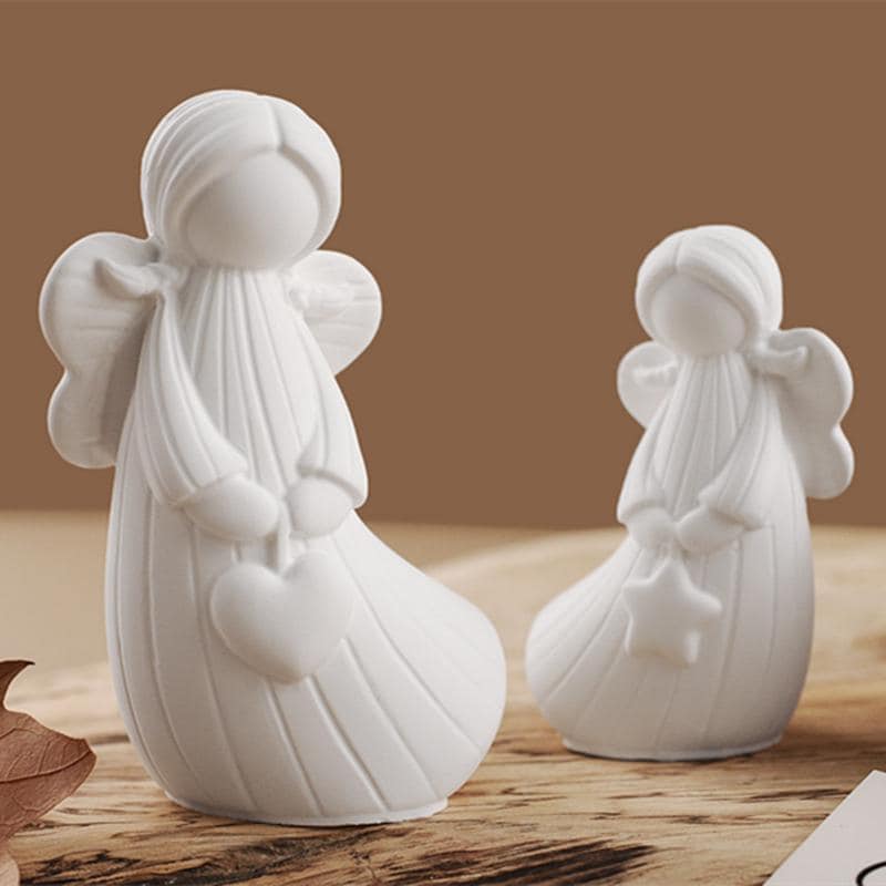 Christmas Angel Silicone Mold-Heart Star Angel Resin Mold-Fairy Girl Keychain Mold-Concrete Cement Angel Mold-Jesmonite Plaster Art Mold