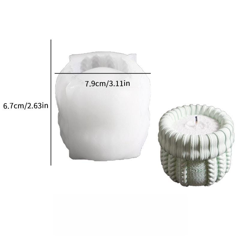 Knit Sweater Candle Jar Mold,Candle Box Mold,Container Plaster Mold Resin Mold,Concrete Planter Mold,Candle Vessel Silicone Casting Mold
