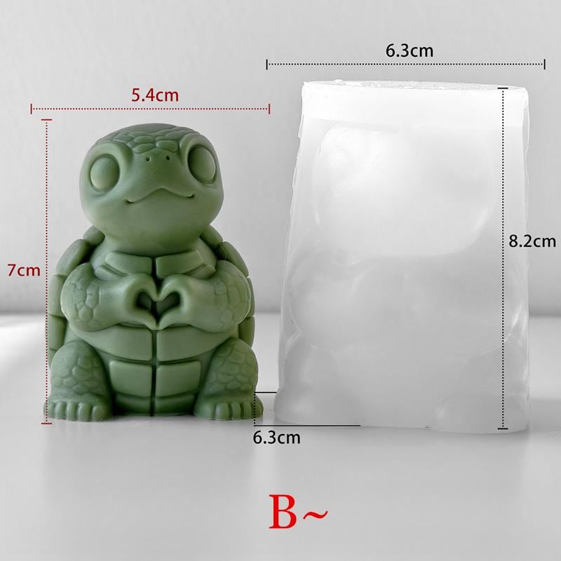 Funny Animal Candle Mold-Turtle Bulldog Candle Mold-Tree Frog Candle Silicone Mold-DIY Aromatherapy Plaster Mold