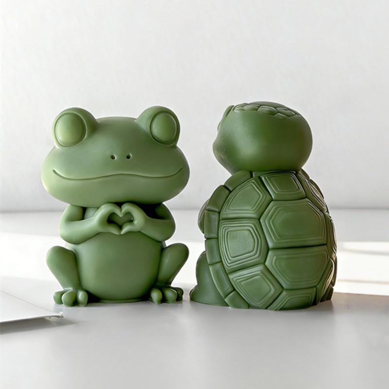 Funny Animal Candle Mold-Turtle Bulldog Candle Mold-Tree Frog Candle Silicone Mold-DIY Aromatherapy Plaster Mold