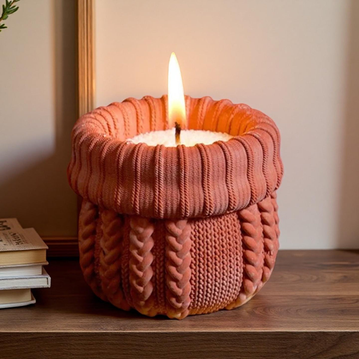 Knit Sweater Candle Jar Mold,Candle Box Mold,Container Plaster Mold Resin Mold,Concrete Planter Mold,Candle Vessel Silicone Casting Mold