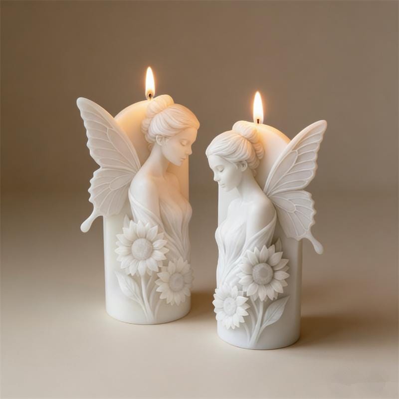 Sunflower Goddess Candle Mold, Sculptural Woman Scented Candle Mold