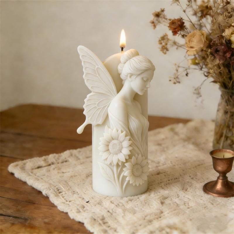 Sunflower Goddess Candle Mold, Sculptural Woman Scented Candle Mold