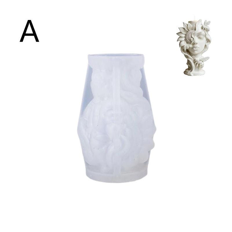 Sunflower Goddess Candle Mold, Sculptural Woman Scented Candle Mold