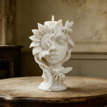 Sunflower Goddess Candle Mold, Sculptural Woman Scented Candle Mold