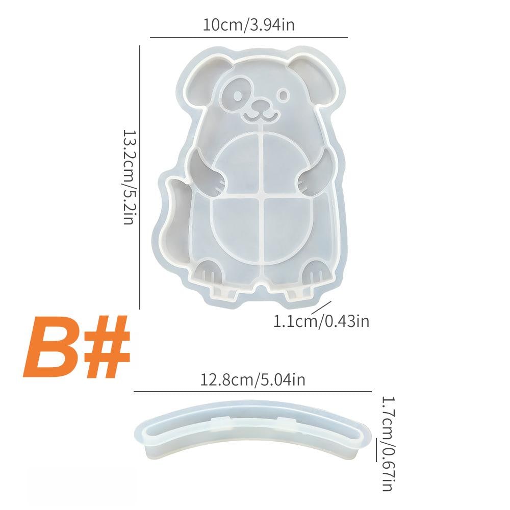 Resin Picture Frame Mold Puppy/Kitten/Dinosaur Silicone Molds for DIY Pets Personalised Picture Frame Epoxy Moulds Art Craft for Home Decor
