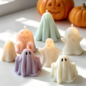 6 Styles Ghost Silicone Candle Mold,Halloween Ghost Candle Mold,Concrete Cement Ghost Mold-DIY Aromatherapy Plaster Mold