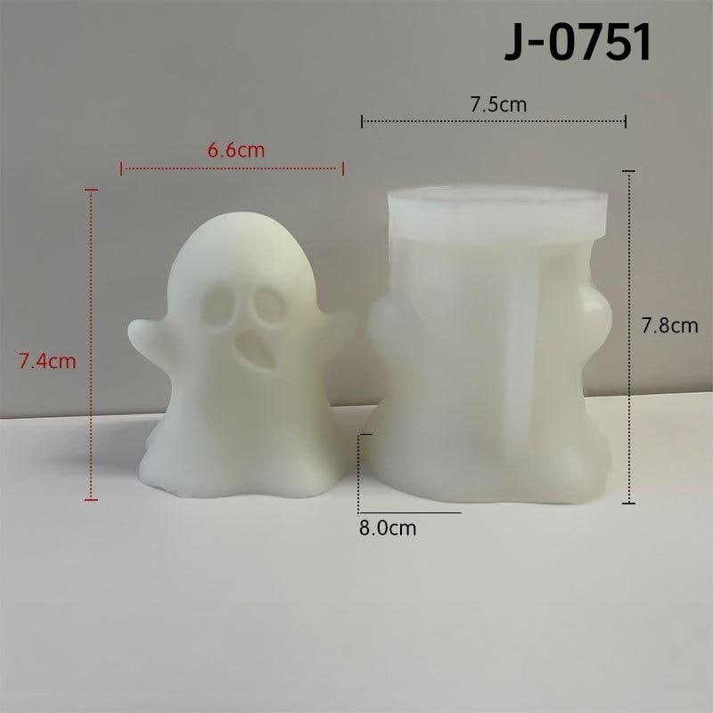 6 Styles Ghost Silicone Candle Mold,Halloween Ghost Candle Mold,Concrete Cement Ghost Mold-DIY Aromatherapy Plaster Mold
