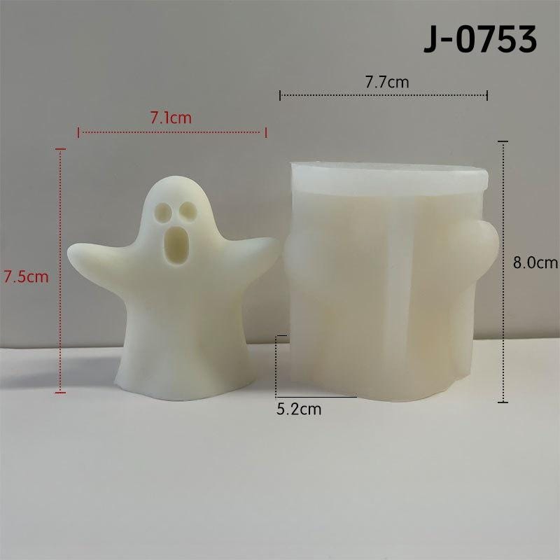 6 Styles Ghost Silicone Candle Mold,Halloween Ghost Candle Mold,Concrete Cement Ghost Mold-DIY Aromatherapy Plaster Mold