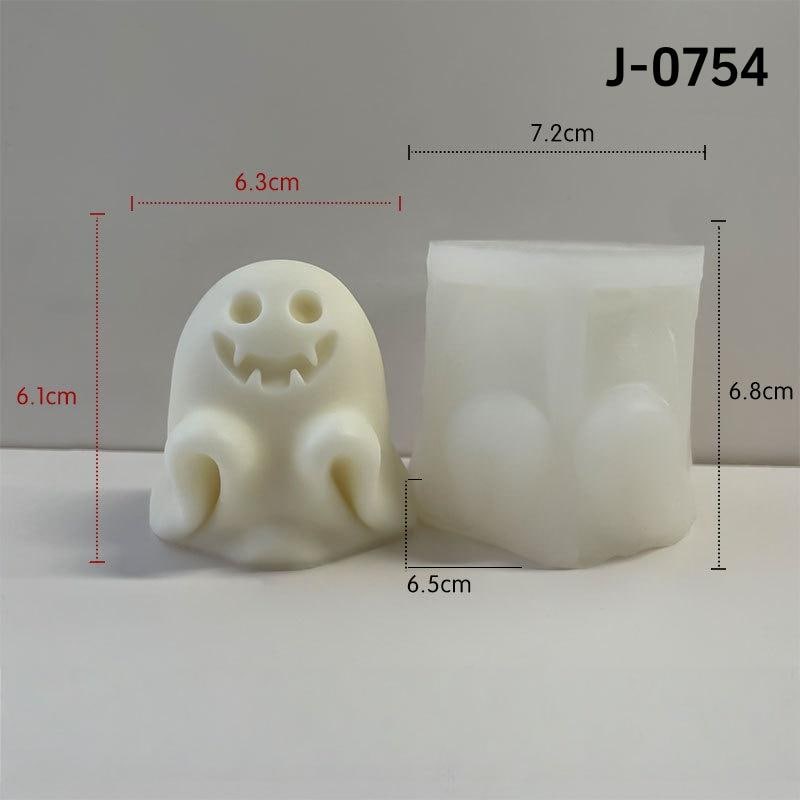 6 Styles Ghost Silicone Candle Mold,Halloween Ghost Candle Mold,Concrete Cement Ghost Mold-DIY Aromatherapy Plaster Mold