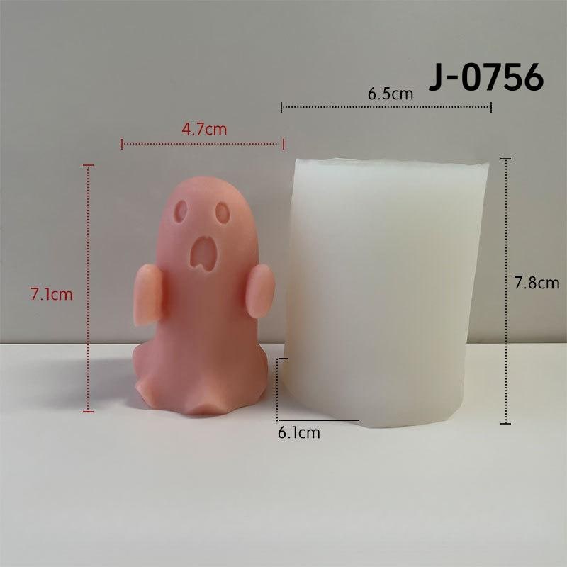 6 Styles Ghost Silicone Candle Mold,Halloween Ghost Candle Mold,Concrete Cement Ghost Mold-DIY Aromatherapy Plaster Mold
