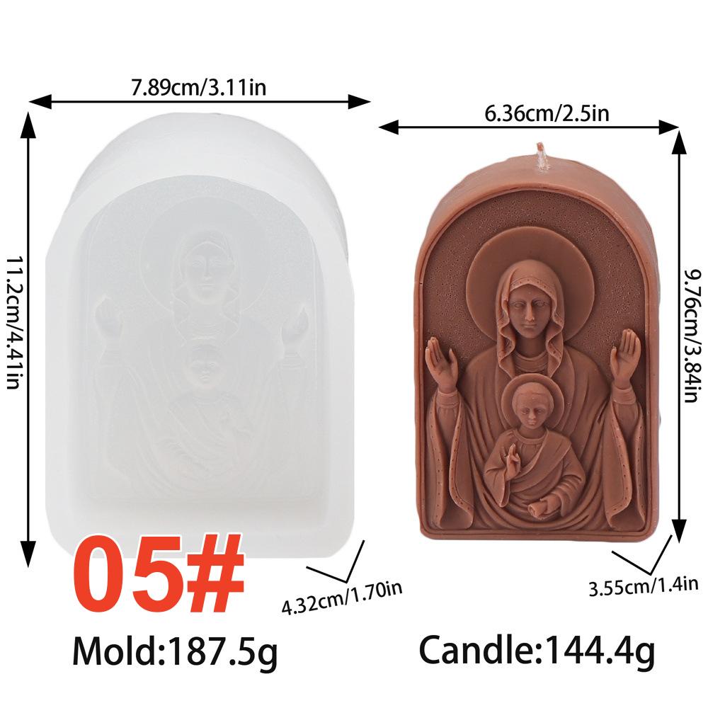 Holy Family Candle Silicone Mold-God/Our Lady/Child Pattern Soap Mold-DIY Essential Oil Soap Mold-Handmade Soap Mold-Pastry/Moon Cake Mold