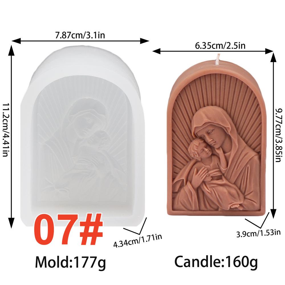 Holy Family Candle Silicone Mold-God/Our Lady/Child Pattern Soap Mold-DIY Essential Oil Soap Mold-Handmade Soap Mold-Pastry/Moon Cake Mold