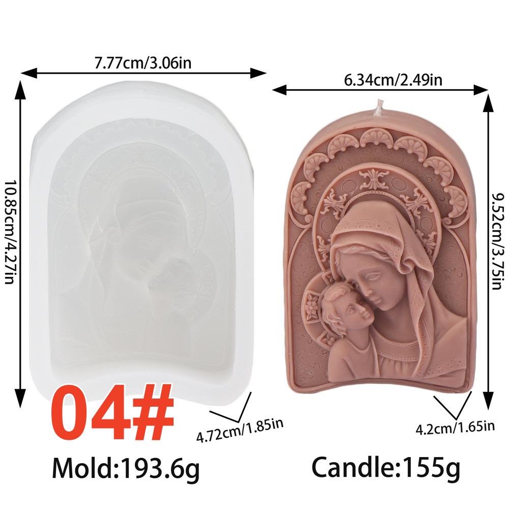 Holy Family Candle Silicone Mold-God/Our Lady/Child Pattern Soap Mold-DIY Essential Oil Soap Mold-Handmade Soap Mold-Pastry/Moon Cake Mold