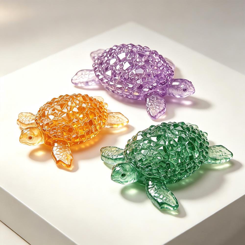 3D Sea Turtle Silicone Mold-Diamond Sea Turtle Resin Mold-DIY Crystal Turtle Ornament Mold-Epoxy Resin Art Mold