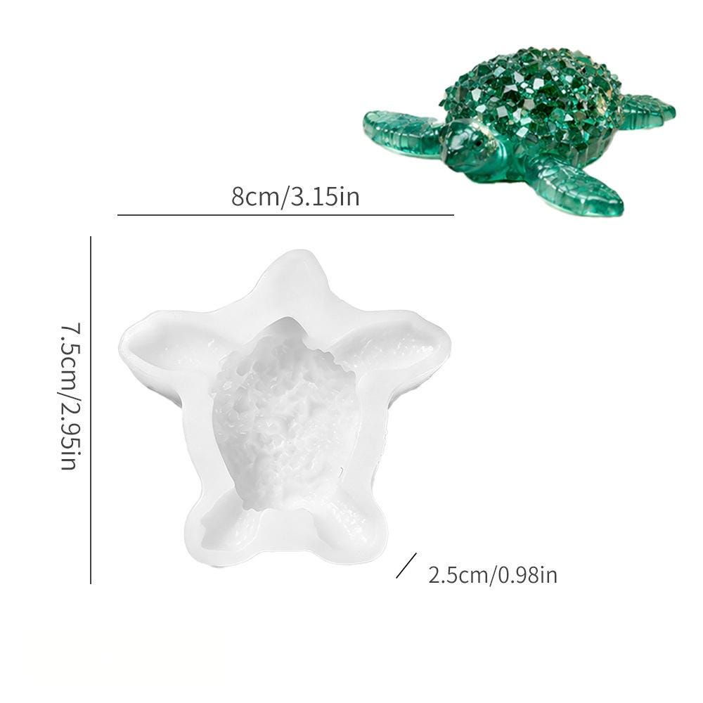 3D Sea Turtle Silicone Mold-Diamond Sea Turtle Resin Mold-DIY Crystal Turtle Ornament Mold-Epoxy Resin Art Mold