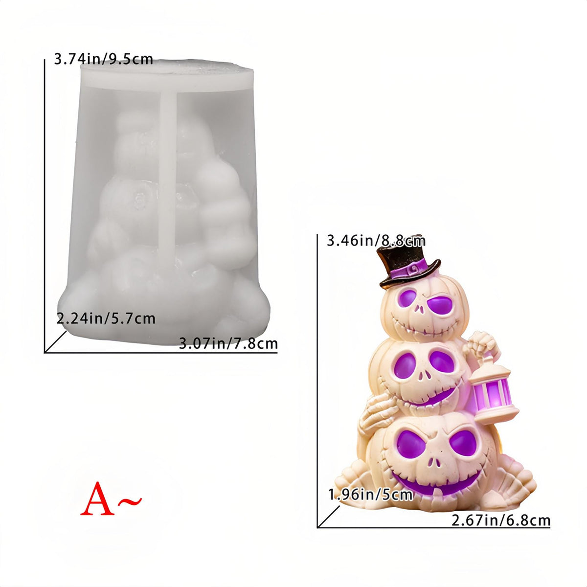 3D Pumpkin Face Silicone Mold-Halloween Pumpkin Candle Mold-Funny Spooky Decor Mold-DIY Aromatherapy Soap Mold