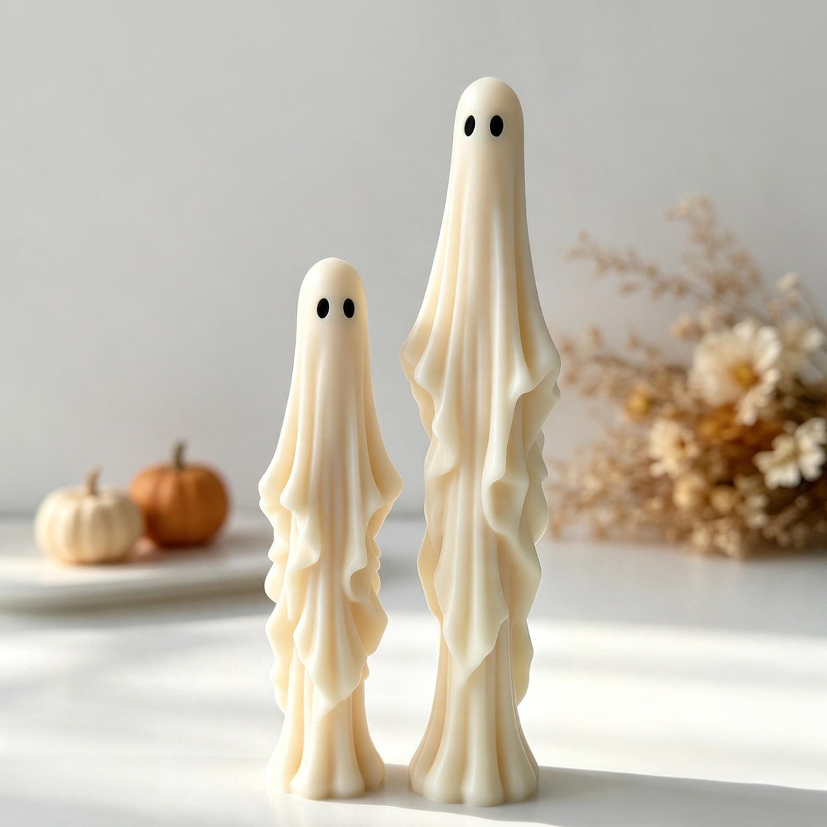 Ghost candle silicone mold-Halloween taper candle mold-Ghost long stick scented candle mold-Silicone wax mold for home decor candle making
