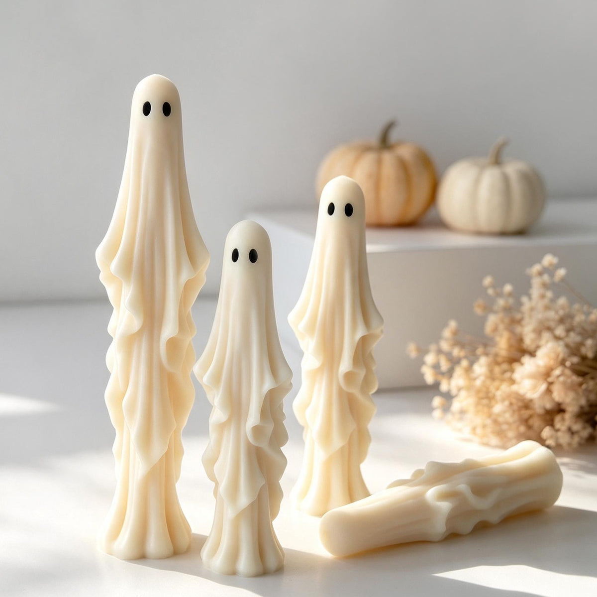 Ghost candle silicone mold-Halloween taper candle mold-Ghost long stick scented candle mold-Silicone wax mold for home decor candle making